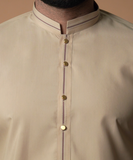 Beige & Light Gold Kurta Pyjama