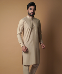 Kurta / Pants - Beige/Light gold