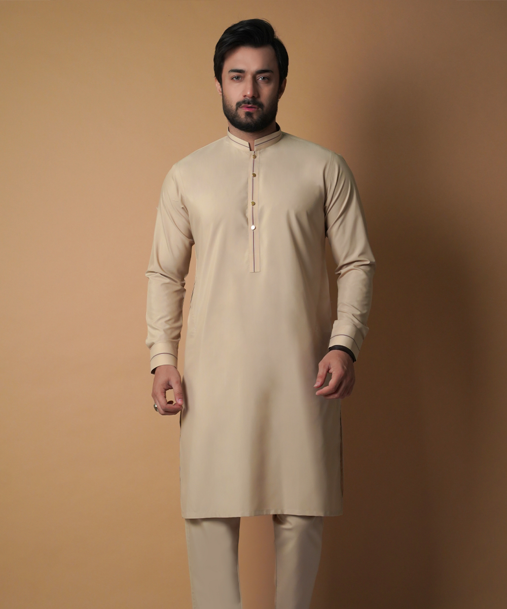 Kurta / Pants - Beige/Light gold