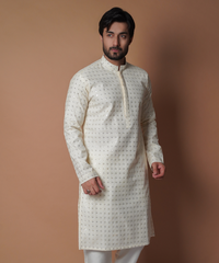 Kurta / Pants - Ivory resham