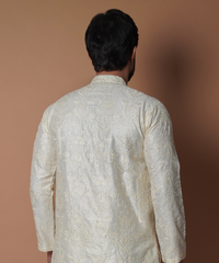 Cream Chikankari Kurta & Pyjama Pants Set