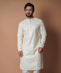 Kurta / Pants - Ivory resham