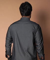 Grey Cotton/Lycra - Kurta/Pants