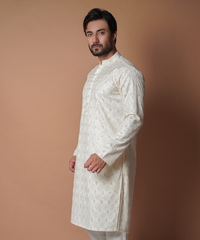 Kurta / Pants - Ivory resham