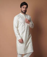 Kurta / Pants - Ivory resham