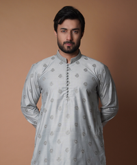 Kurta / Pants - Ash Grey Motif