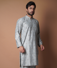 Kurta / Pants - Ash Grey Motif