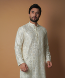 Dynamic 9mm - Cream & Ivory embroidered kurta set