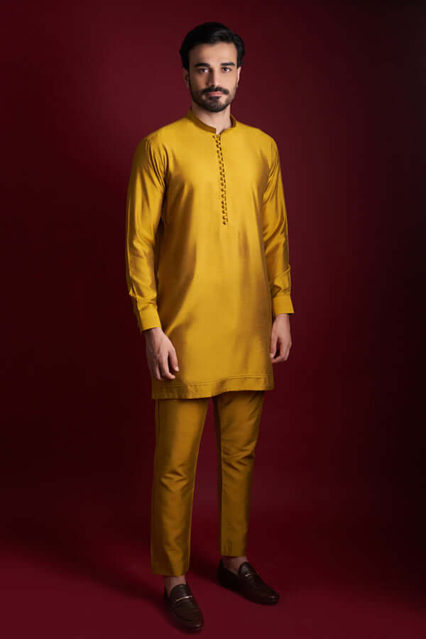 Mustard Kurta and Pyjama/Pants Set