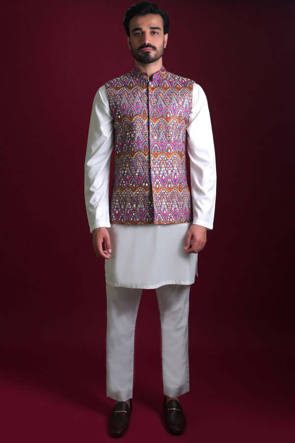 Rangreza - Mirror Work Waistcoat Set