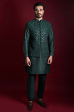 Z's Emerald Green Mirror work waistcoat set