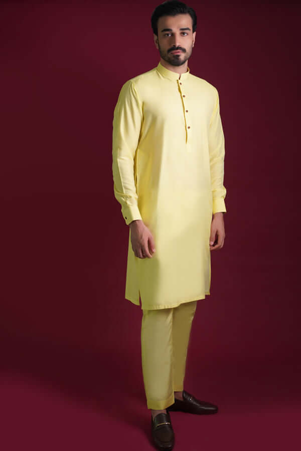 Pale Lemon Kurta Pyjama Pants set