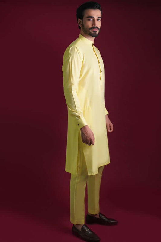 Pale Lemon Kurta Pyjama Pants set