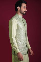 Pistachio & Gold - All embroidered waistcoat set