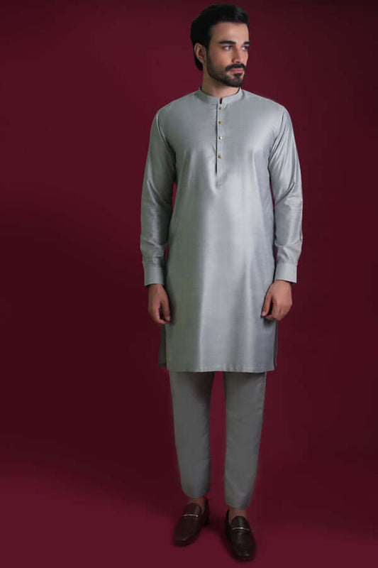 Ash Grey Kurta Pyjama/Pants Set