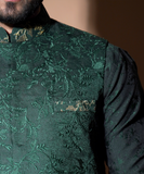Rim Jhim - Emerald Green all embroidered waistcoat set