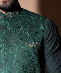 Rim Jhim - Emerald Green all embroidered waistcoat set