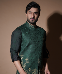 Rim Jhim - Emerald Green all embroidered waistcoat set