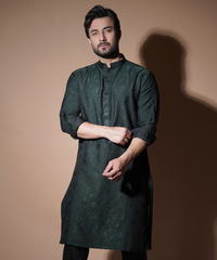 Jugnoo - Emerald Green floral kurta set