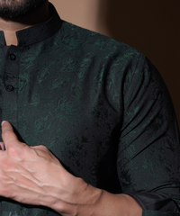 Jugnoo - Emerald Green floral kurta set