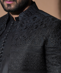 Black Rawsilk Princecoat set