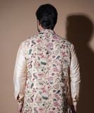 Rim Jhim Waistcoat - Light Gold rawsilk