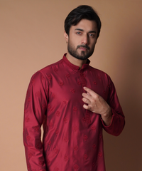 Kurta / Pants - Maroon Motif