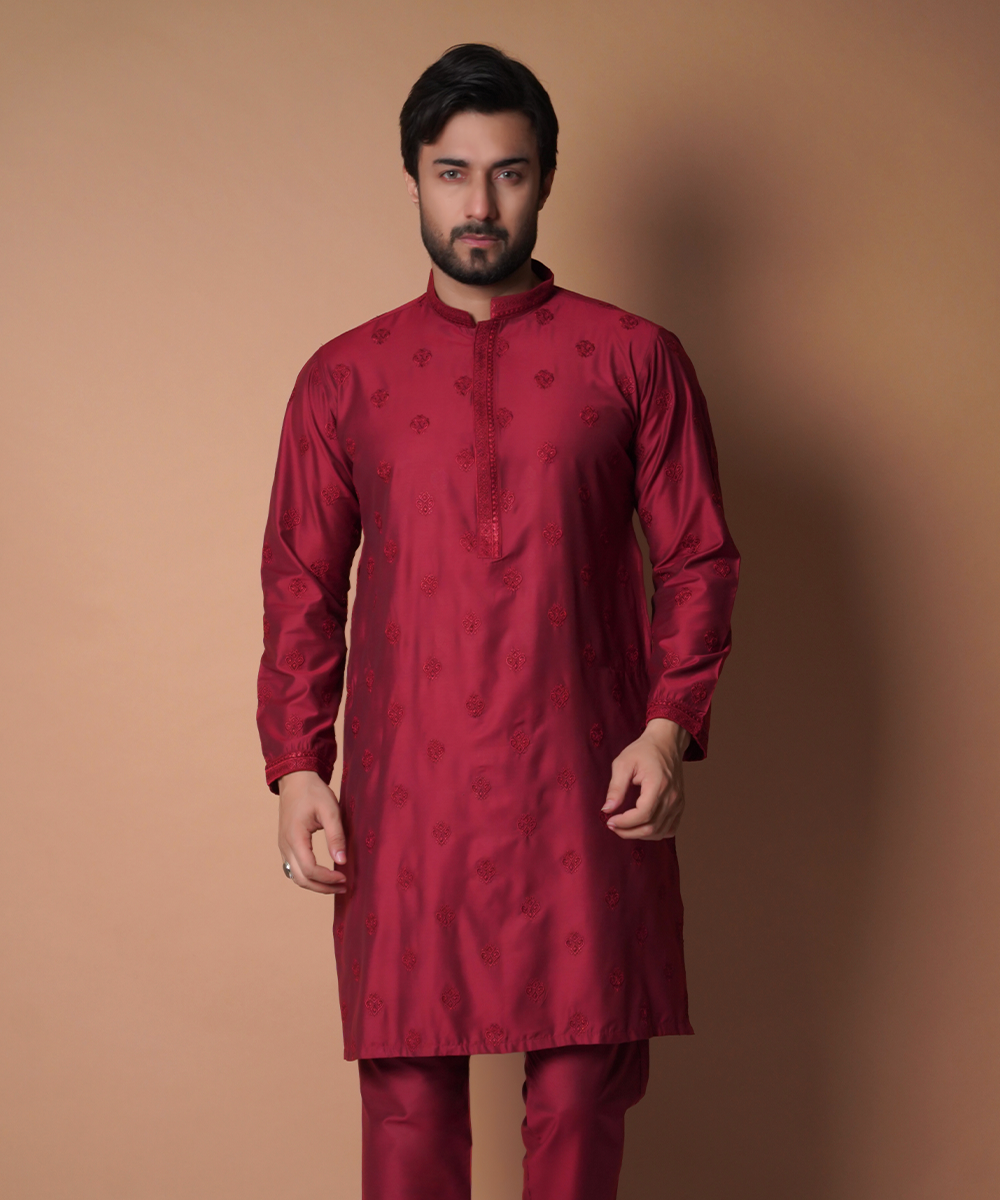 Kurta / Pants - Maroon Motif