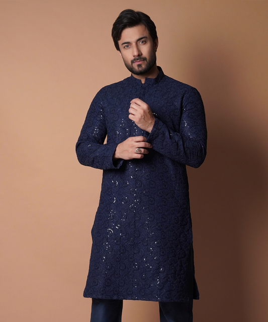 Paisley Dreams - Navy Blue Kurta/Pants set