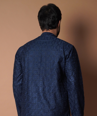 Kurta / Pants - Navy Blue Floral