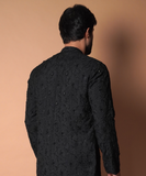 Black Paradise - All hand embroidered kurta/pants set