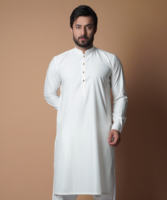 Ivory/Off-white Shalwar Kameez