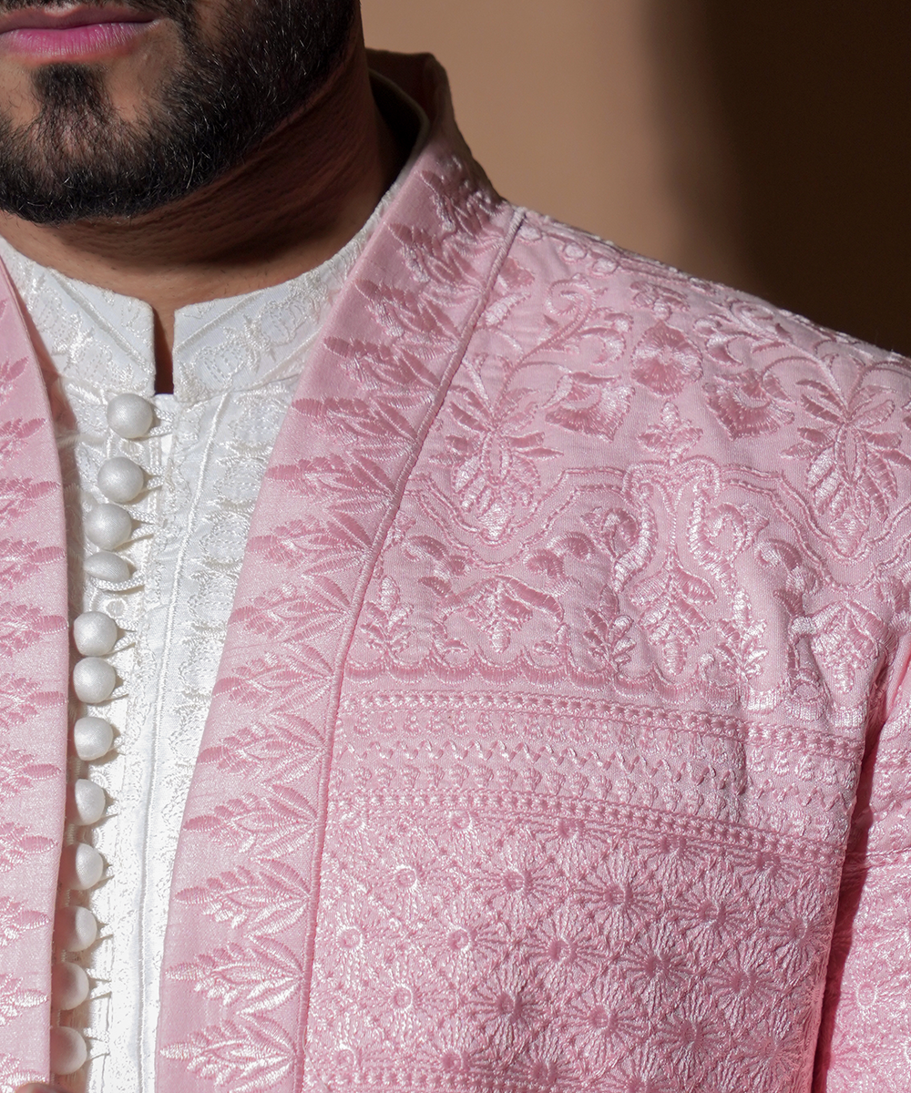 Blush Pink Front Open Prince Coat Arsalan Iqbal – The house of