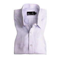 White Hairline Stripes Formal Shirt