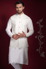 White Iron Waistcoat Set For Men