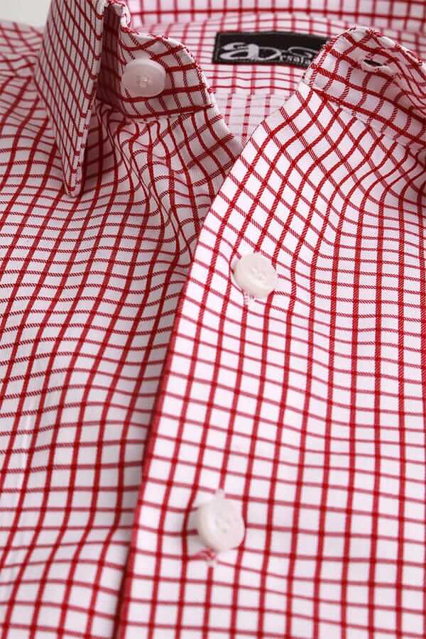 White Red Graph Check Formal Shirt