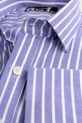 White & Blue Graph Check Formal Shirt