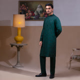 Arsalan Iqbal Emerald Green Embroidered Kurta Pyjama for Men