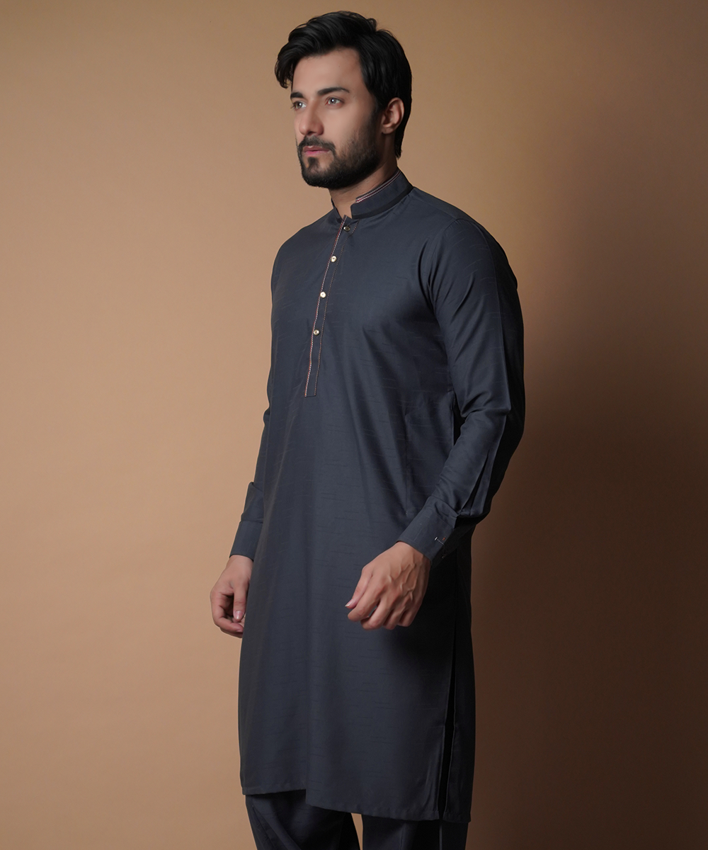 Charcoal Shalwar Kameez - Elegant Traditional Men's Outfit