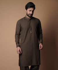 Dark Brown Shalwar Kameez - Traditional Men's Outfit