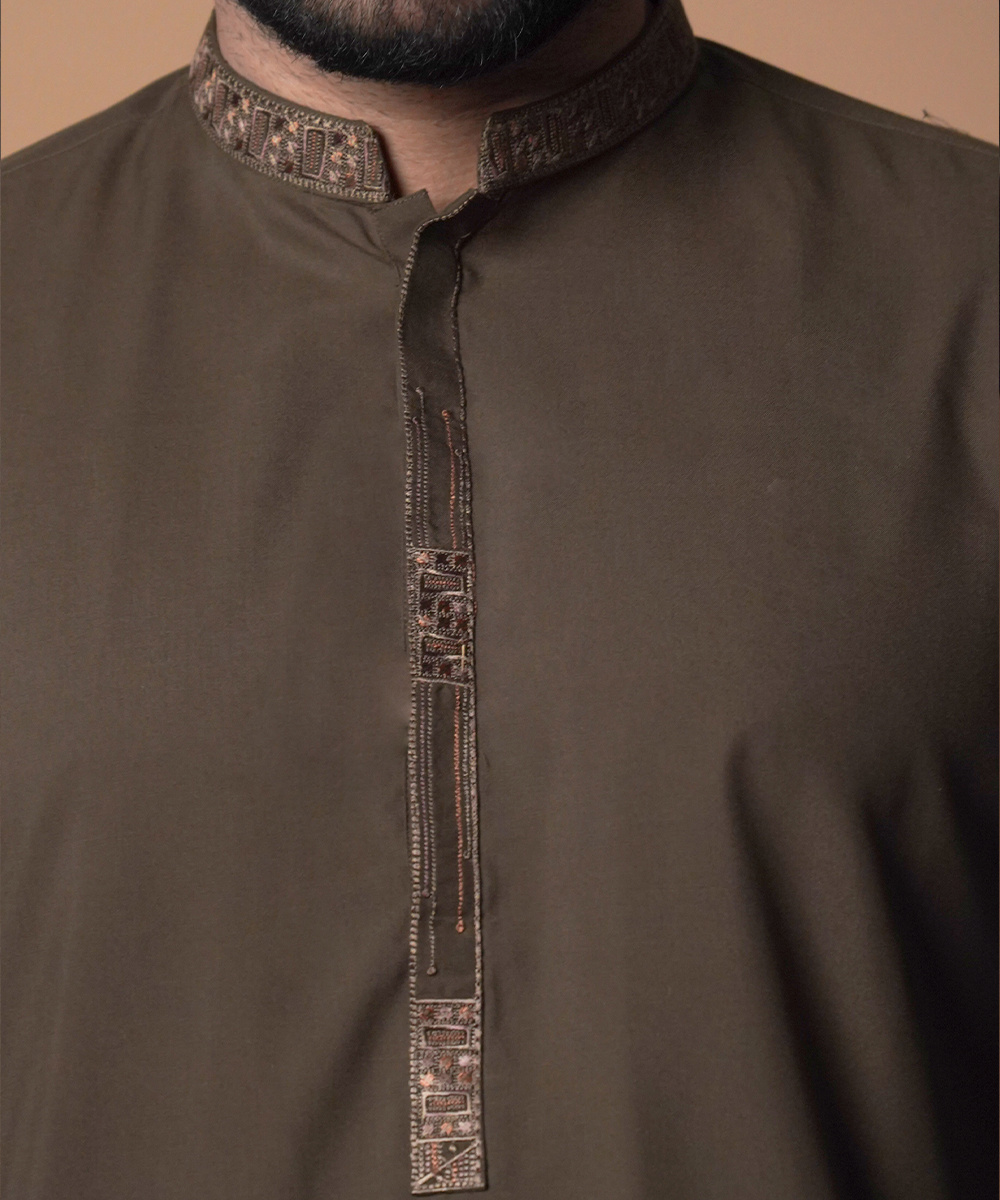 Dark Brown Shalwar Kameez - Traditional Men's Outfit