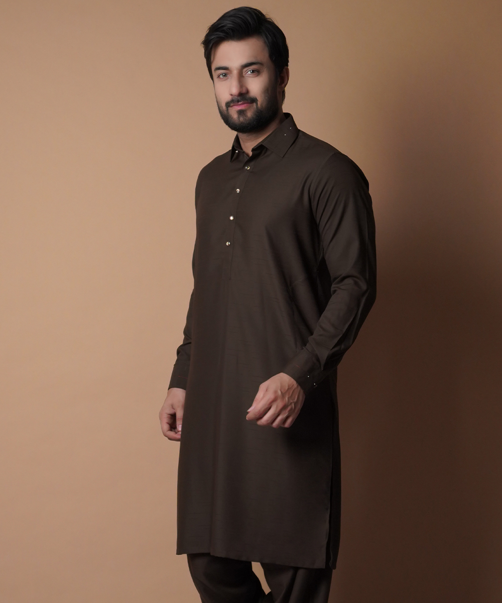 Deep Brown Shalwar Kameez - Traditional Men's Outfit