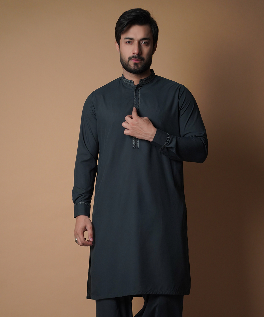 Deep Green Shalwar Kameez - Old School Traditional Men's Outfit