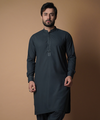 Deep Green Shalwar Kameez - Old School Traditional Men's Outfit