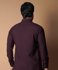 Deep Maroon Shalwar Kameez - Traditional Men's Outfit