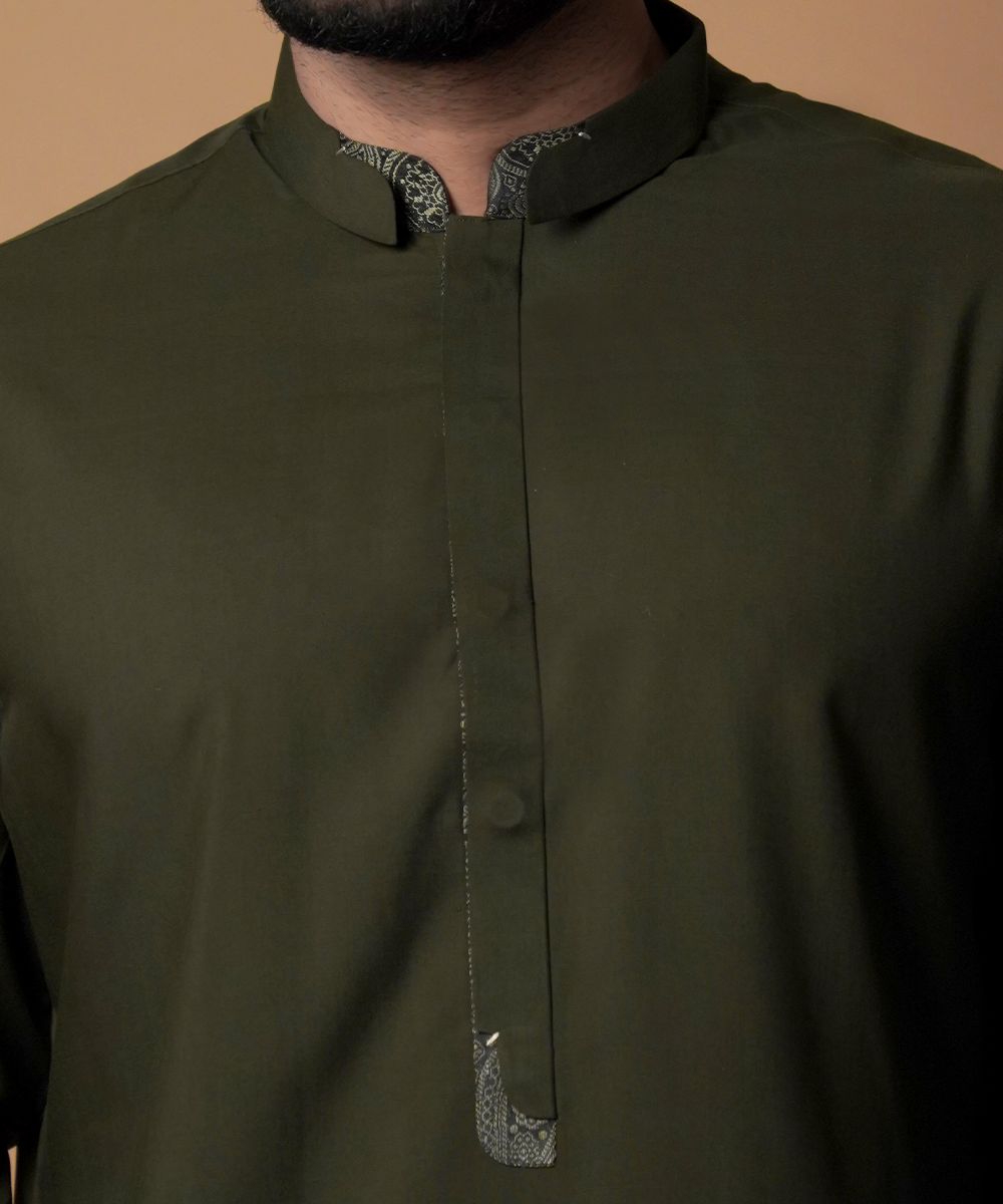 Forest Green Shalwar Kameez - Classic Traditional Men's Outfit