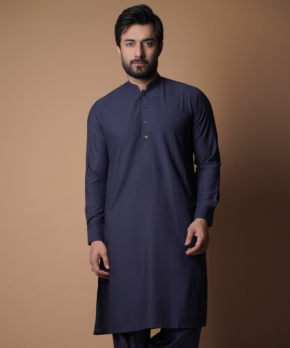 Ink Blue Shalwar Kameez - Traditional Men's Outfit