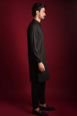 Jet Black Persian Zardozi Artwork Sherwani – Luxurious Sherwani with Handcrafted Persian Zardozi Embroidery