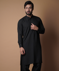 Jet Black Shalwar Kameez - Traditional Men's Outfit