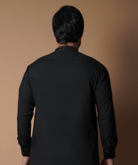 Jet Black Shalwar Kameez - Traditional Men's Outfit